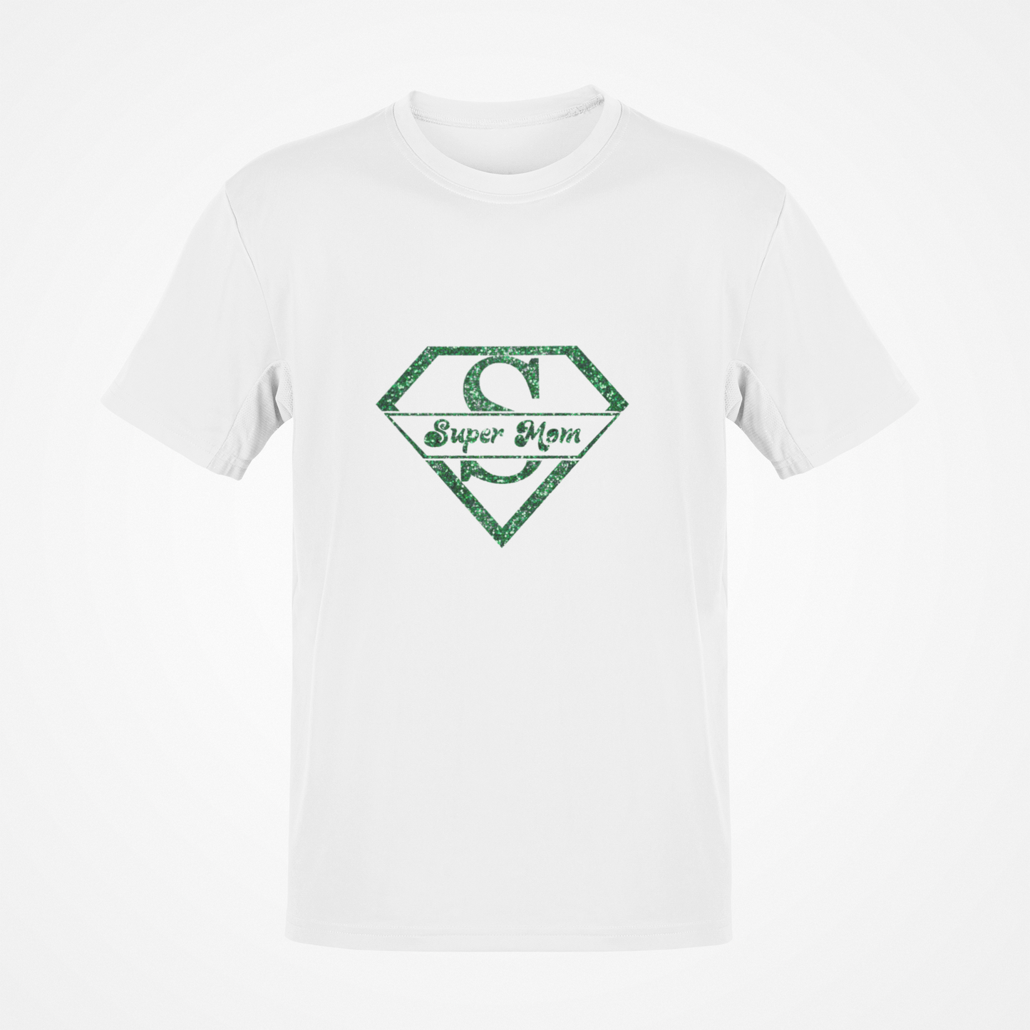 Super Mom Glitter (White) T-Shirt