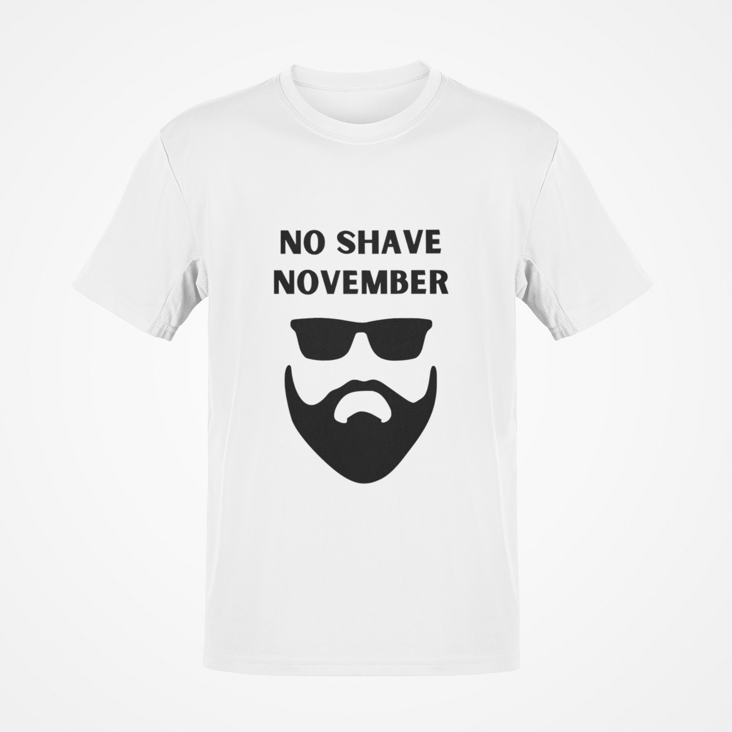 No Shave November Beard & Sunglasses (Black) T-Shirt