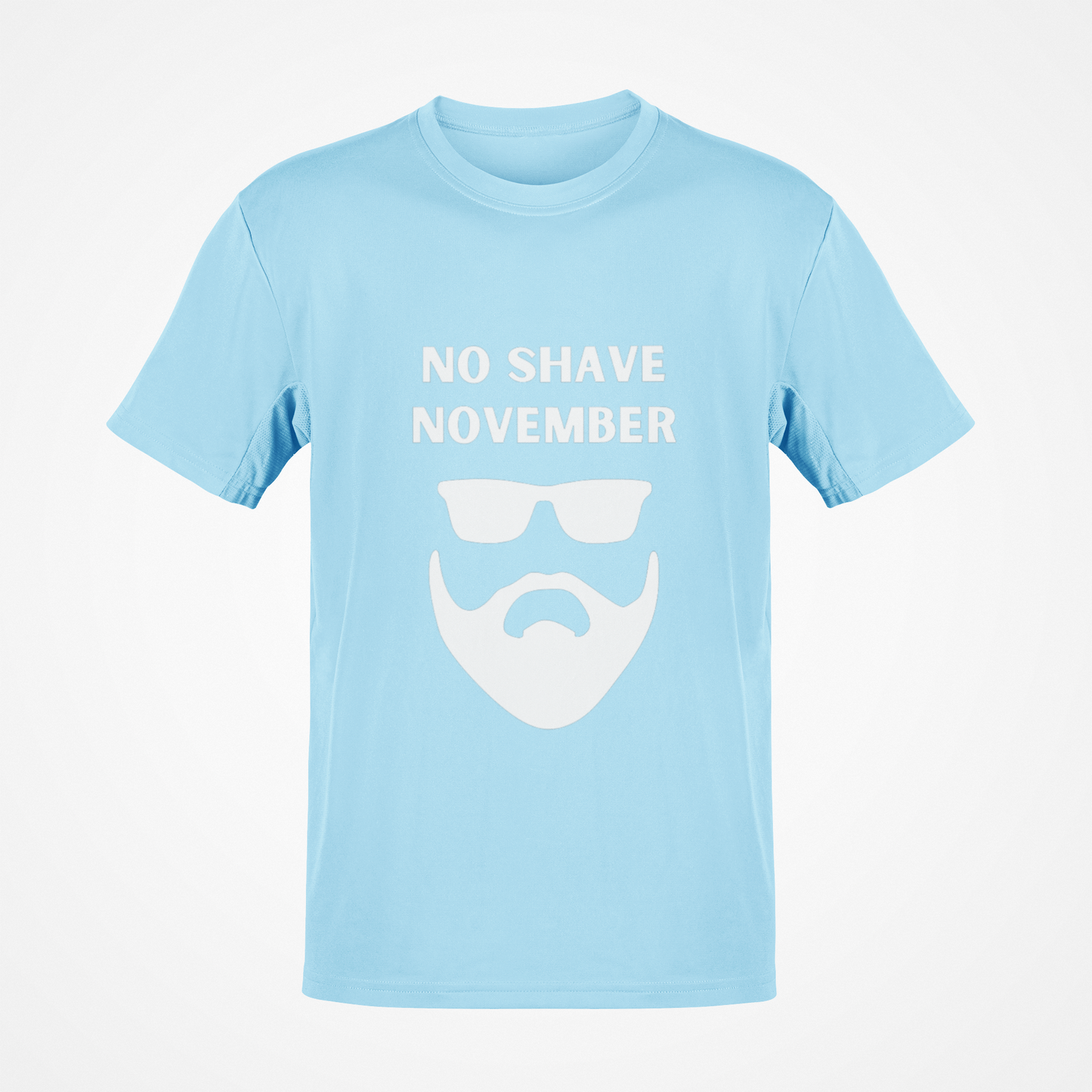 No Shave November Beard & Sunglasses (White) T-Shirt