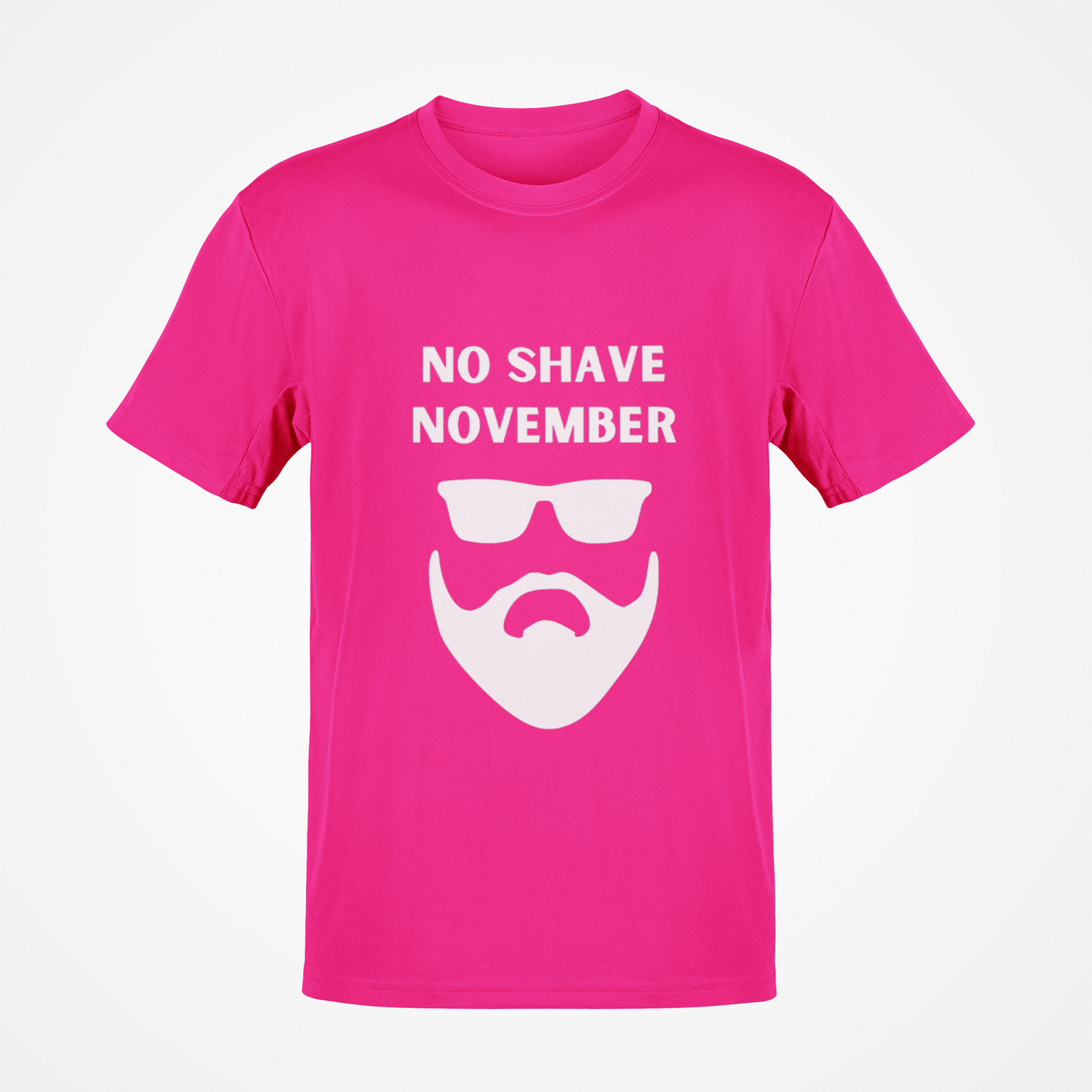 No Shave November Beard & Sunglasses (White) T-Shirt