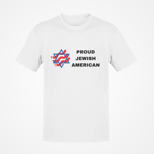 Proud Jewish American (Black Text) T-Shirt