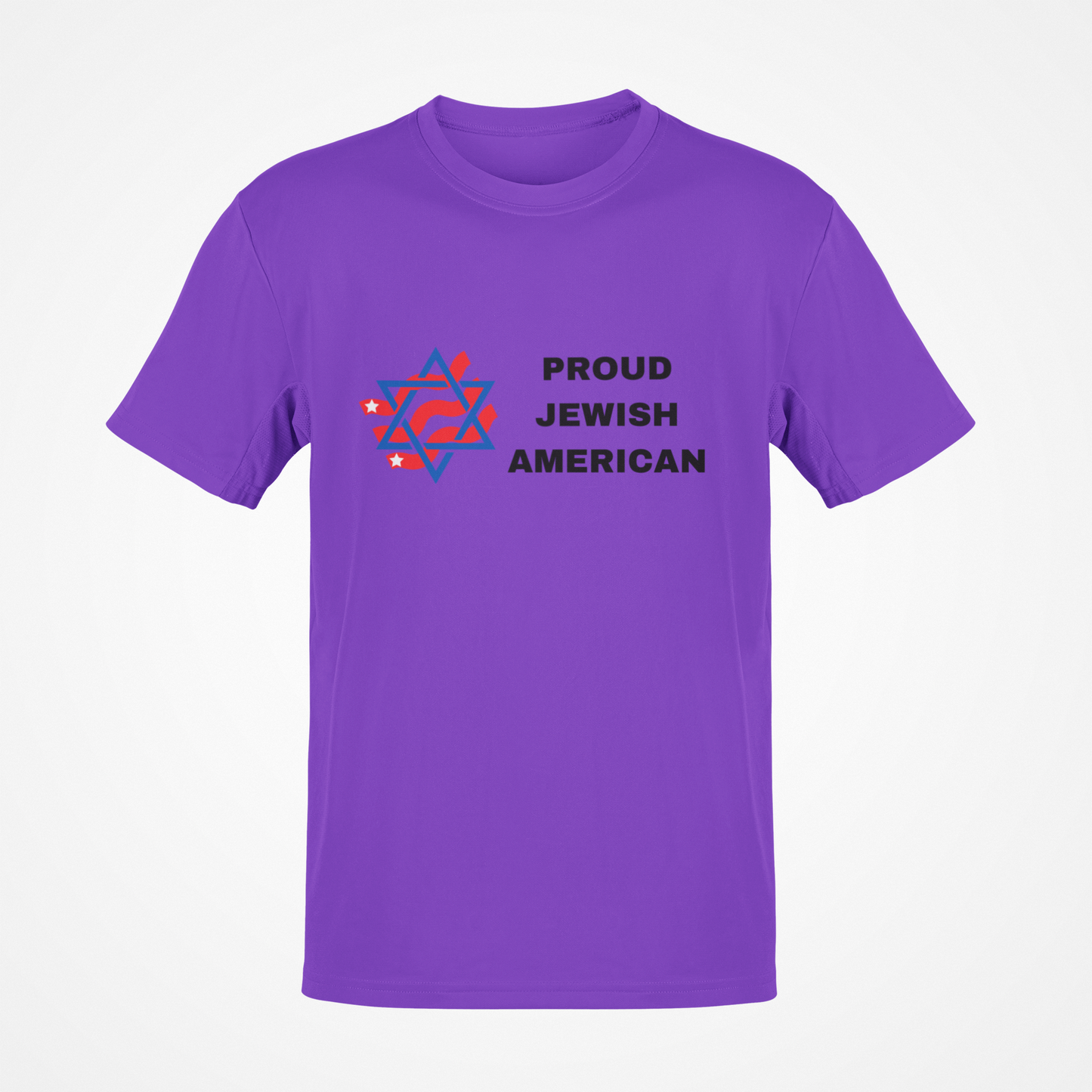 Proud Jewish American (Black Text) T-Shirt