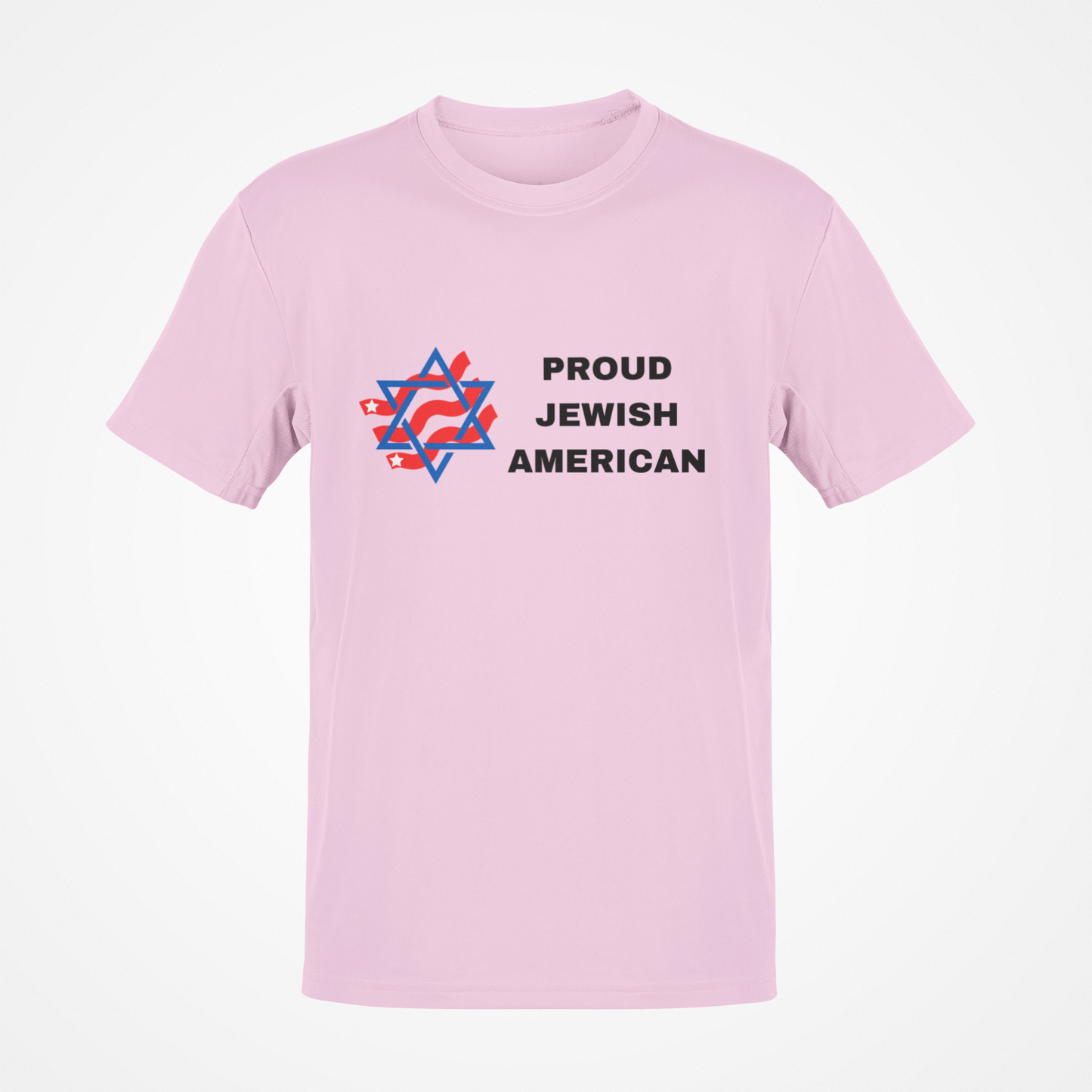 Proud Jewish American (Black Text) T-Shirt