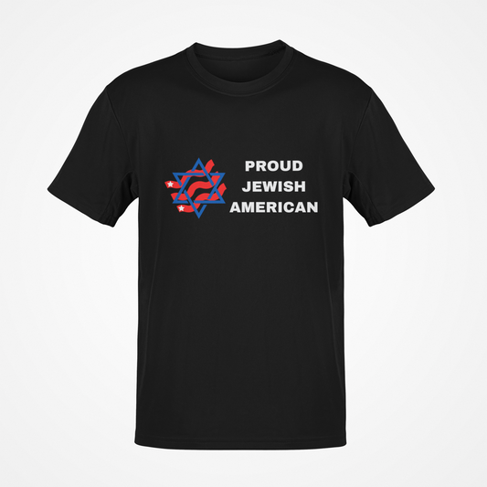Proud Jewish American (White Text) T-Shirt