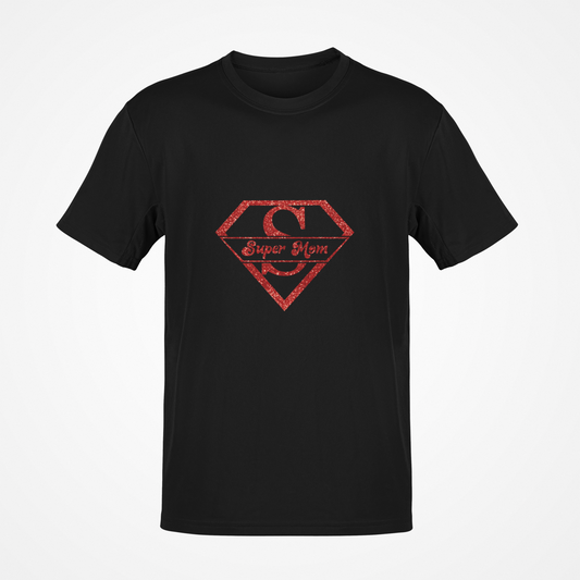 Super Mom Glitter (Black) T-Shirt
