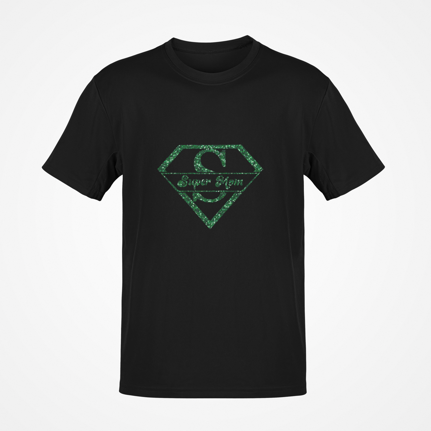 Super Mom Glitter (Black) T-Shirt