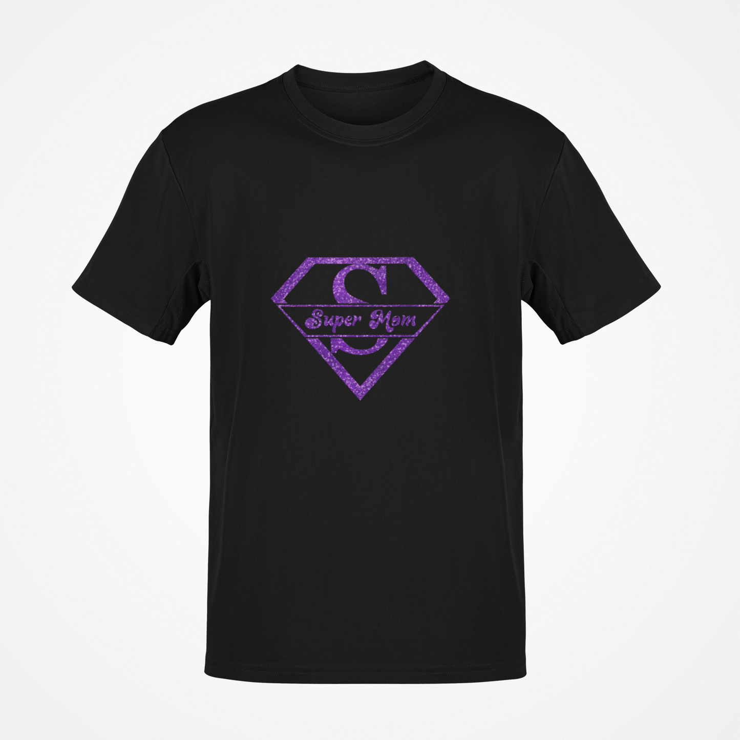 Super Mom Glitter (Black) T-Shirt