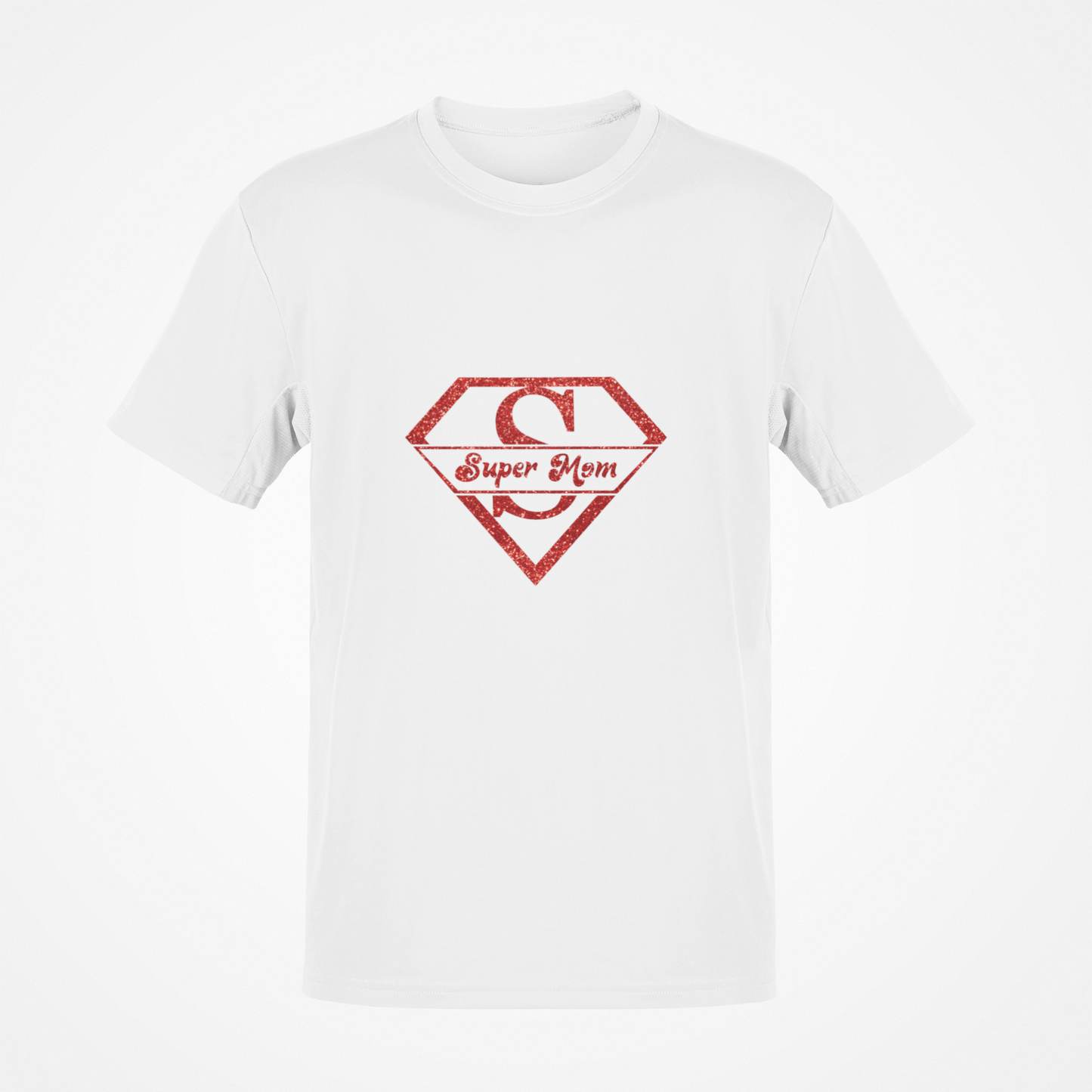 Super Mom Glitter (White) T-Shirt