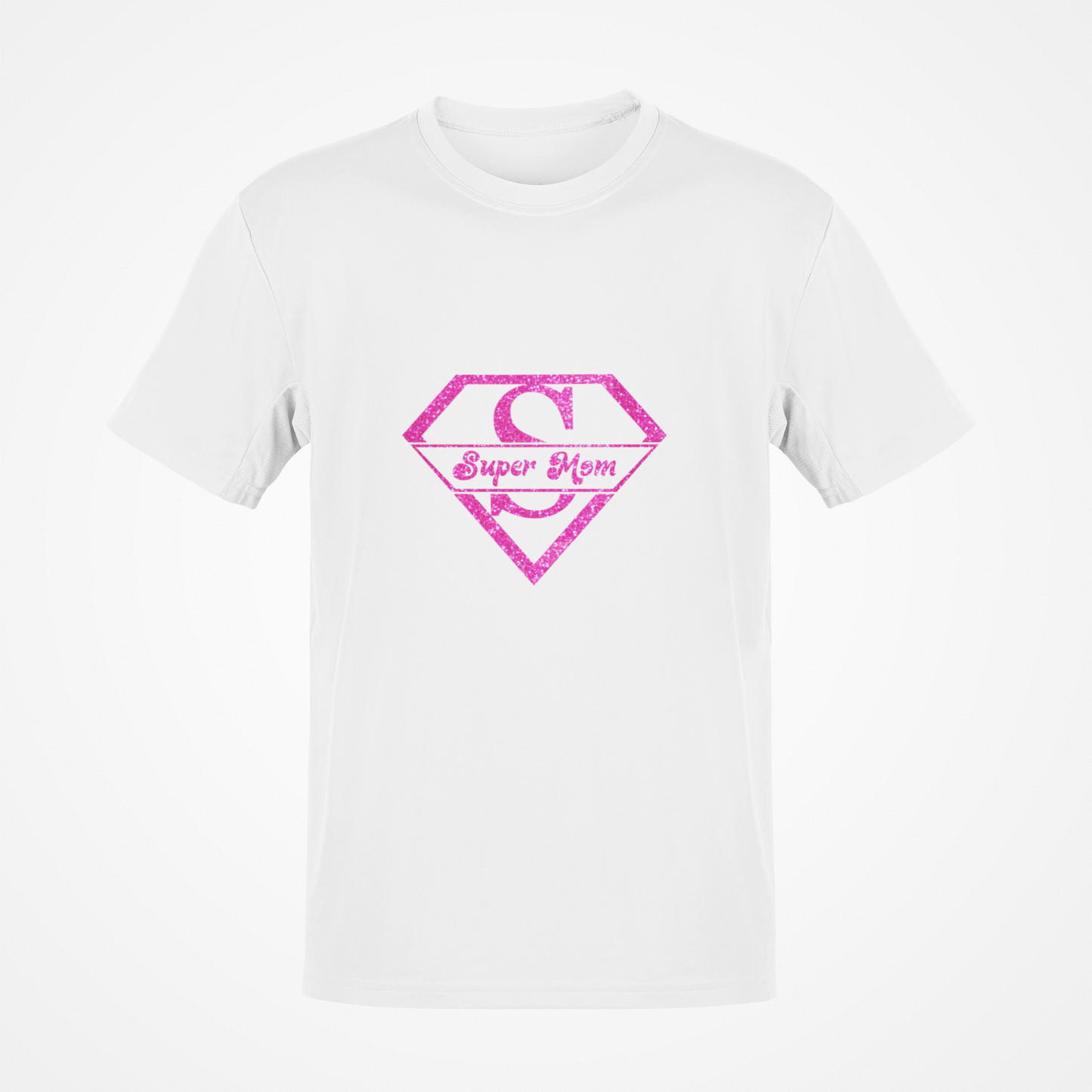 Super Mom Glitter (White) T-Shirt