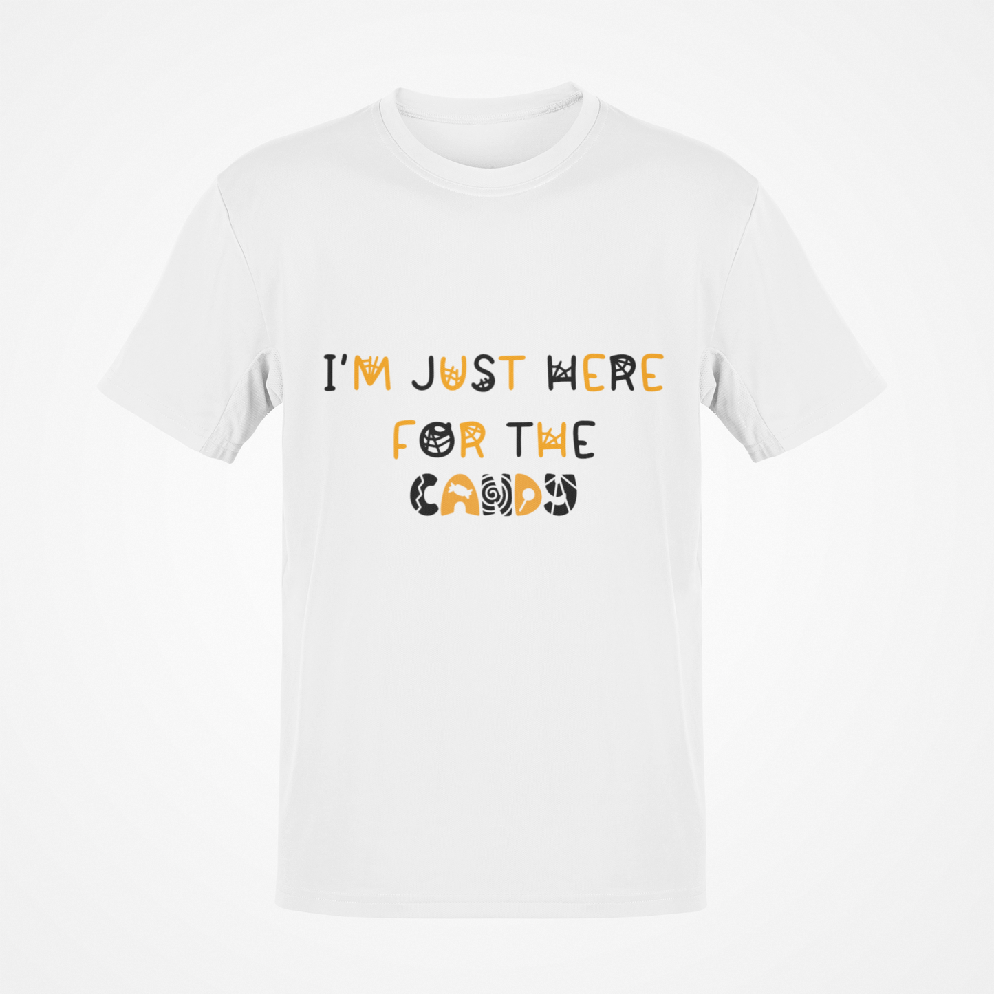 Camiseta Estoy aquí por el caramelo (texto negro)