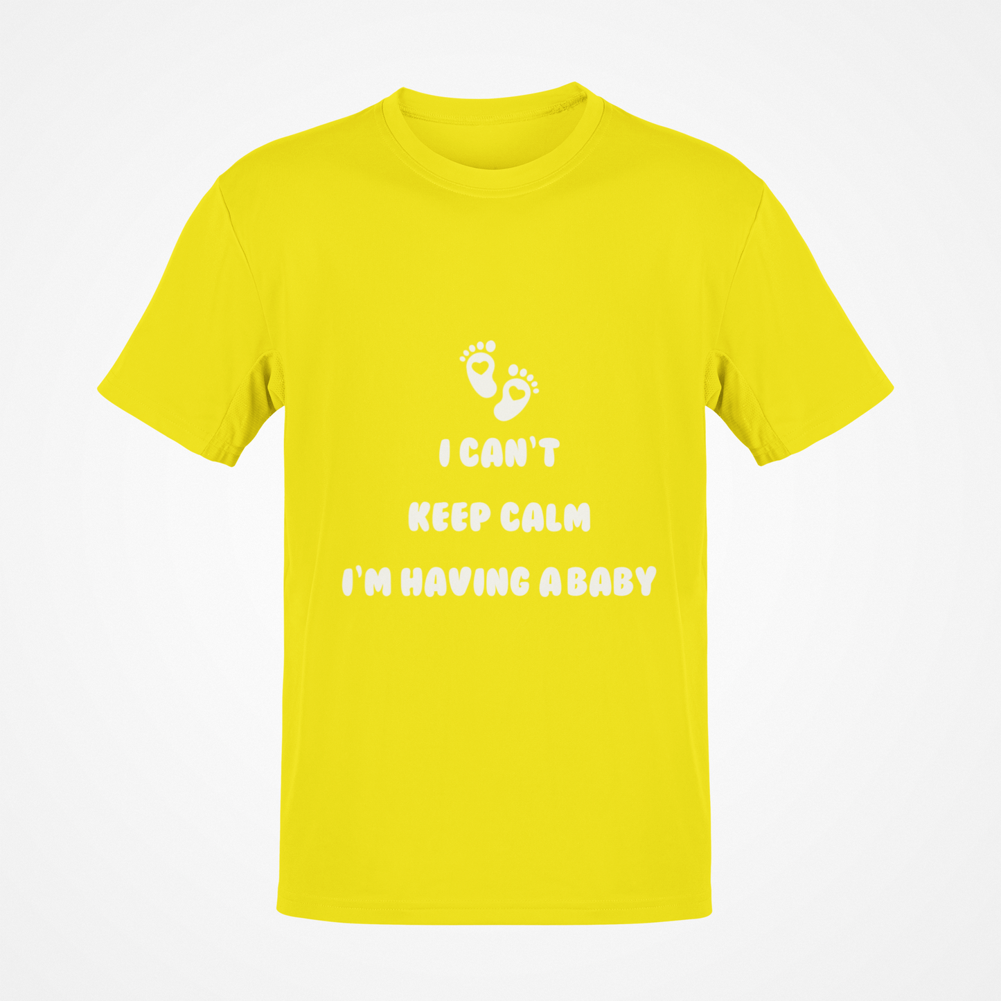 Camiseta No puedo mantener la calma, voy a tener un bebé (texto en blanco)