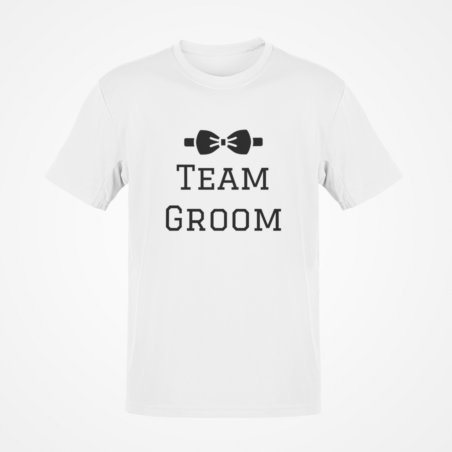 Camiseta del novio del equipo (texto negro)