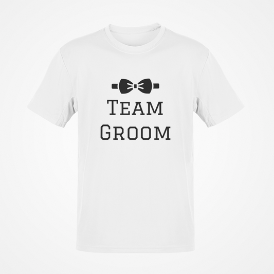 Camiseta del novio del equipo (texto negro)