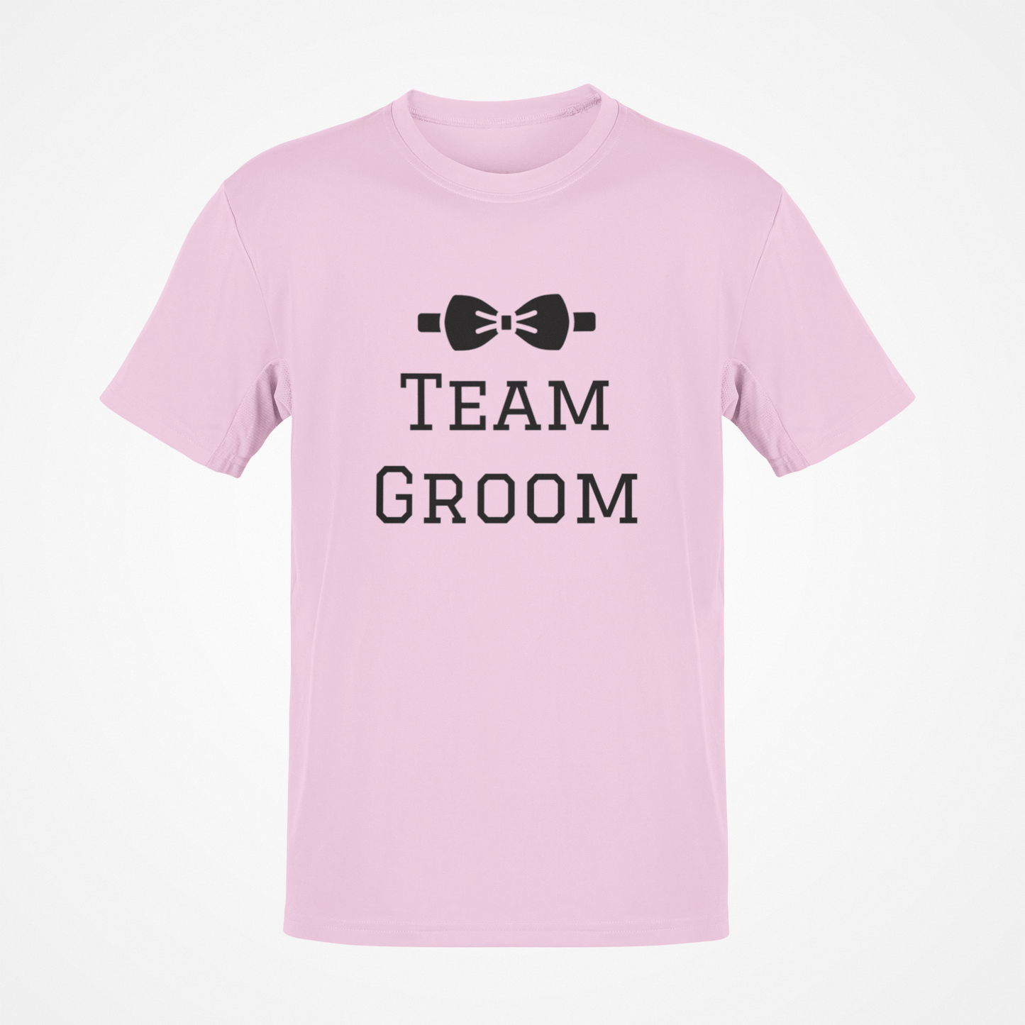 Camiseta del novio del equipo (texto negro)