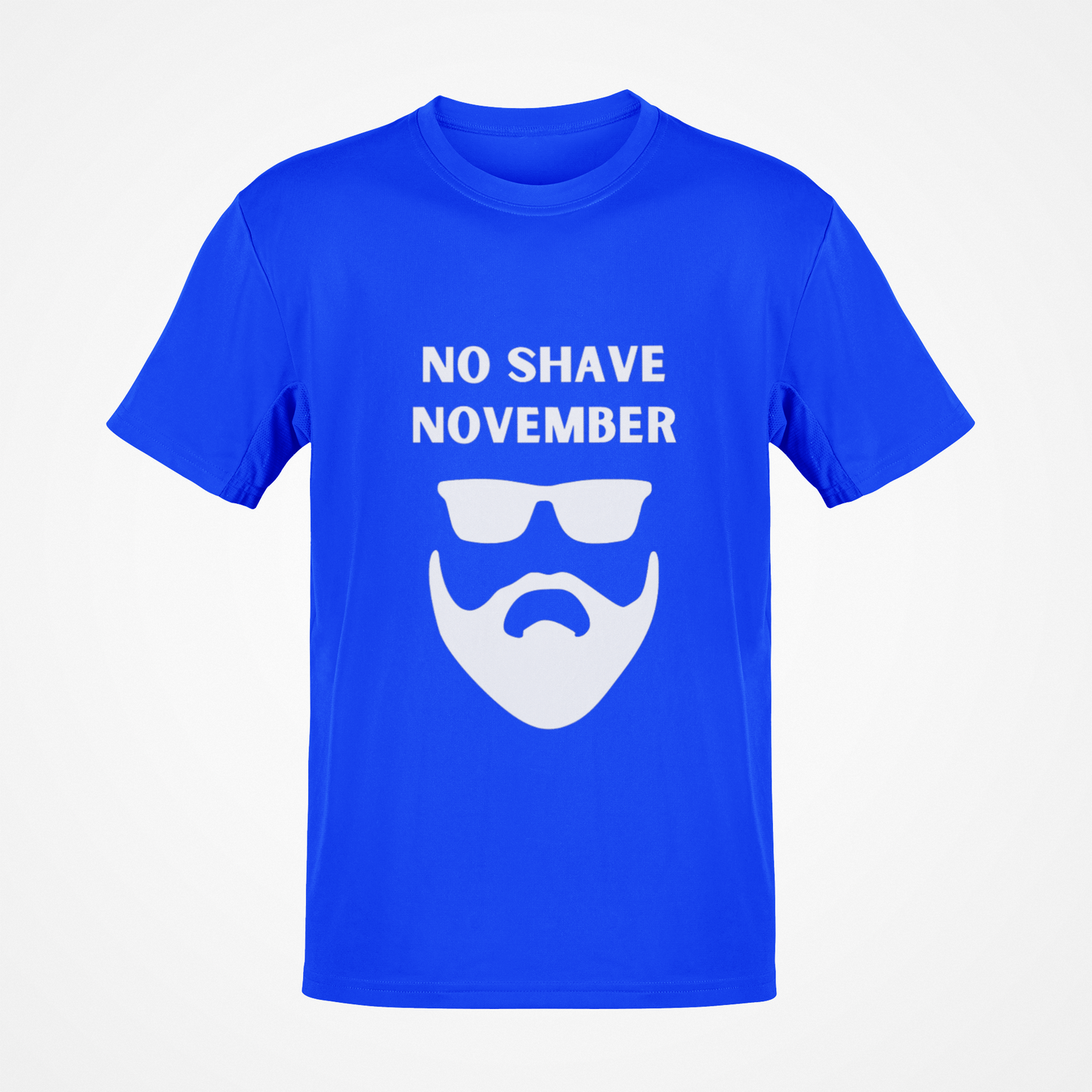No Shave November Beard & Sunglasses (White) T-Shirt